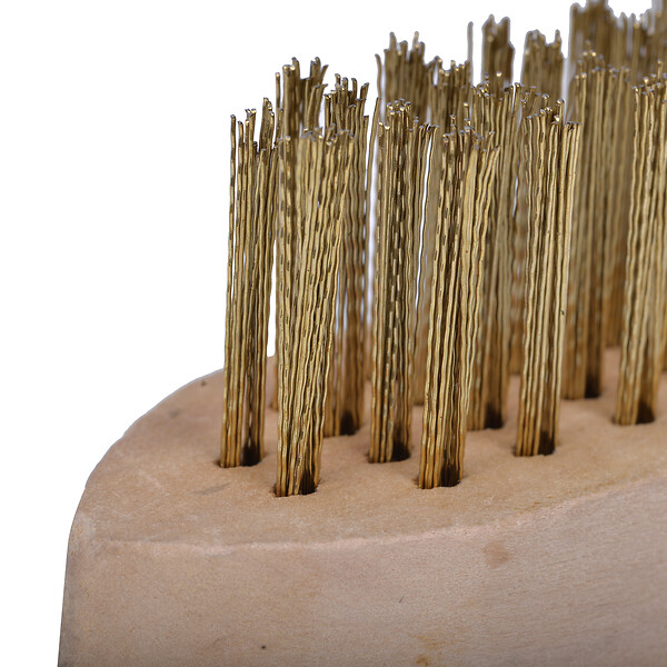 MC KENZIE - Brosse avec manche en bois - Fil laiton - Lot de 4 - large