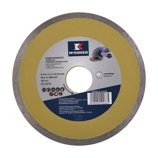 MC KENZIE - Disque diamant continu - D115x2mm - Alésage 22,2mm - large
