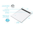 AURLANE - Receveur en acrylique Blanc 80x100x4 cm + Grilles Linéaires Chrome et Gun Metal - WHITENESS II - vignette