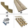 DECKLINEA - Escalier Bois Exterieur - 3 Marches - Largeur : 1m20 - Hauteur : 85cm - Sans Contremarches - Pin du Nord - Traité Autoclave - vignette