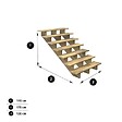 DECKLINEA - Escalier Bois Exterieur - 3 Marches - Largeur : 1m20 - Hauteur : 85cm - Sans Contremarches - Pin du Nord - Traité Autoclave - vignette