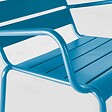 OVIALA - Lot de 2 fauteuils relax avec repose-pieds en métal bleu pacific - Palavas - vignette