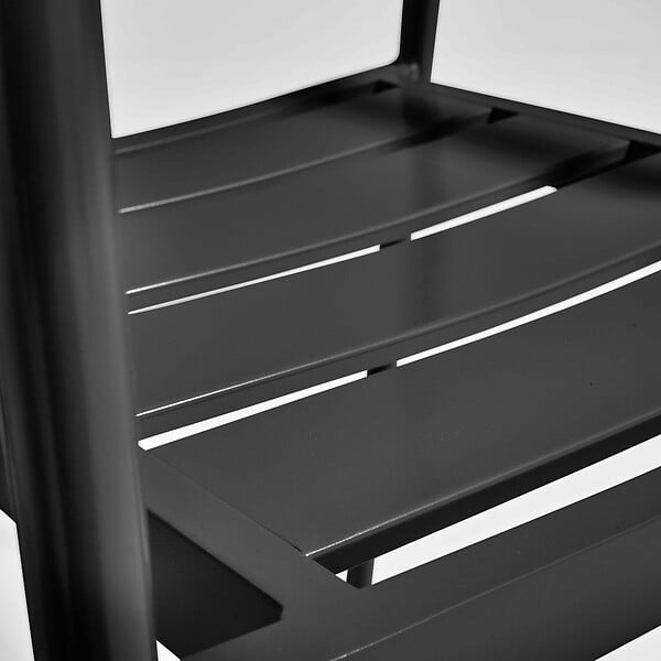 OVIALA - Fauteuil de jardin en aluminium et bois noir  - Leeds - large