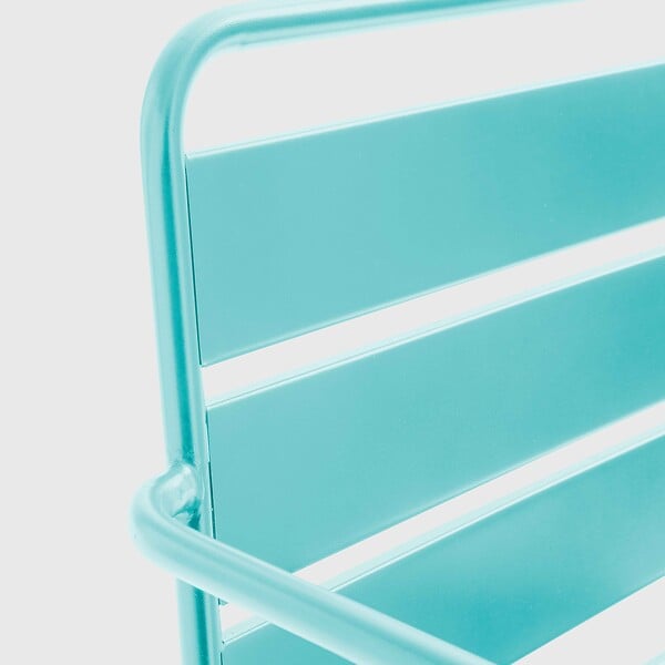 OVIALA - Fauteuil bas de jardin en métal bleu turquoise - Palavas - large