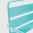 OVIALA - Fauteuil bas de jardin en métal bleu turquoise - Palavas - vignette