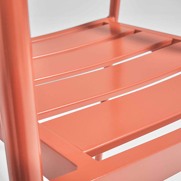 OVIALA - Fauteuil de jardin en aluminium et bois terracotta  - Leeds - large