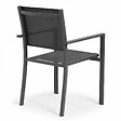 OVIALA - Fauteuil de jardin aluminium et textilène gris - Nice - vignette