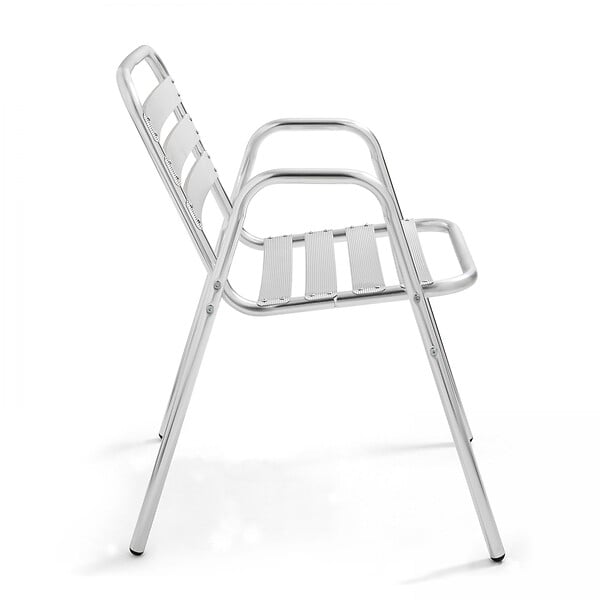OVIALA - Lot 4 fauteuils de jardin aluminium gris - Nothing Hill - large
