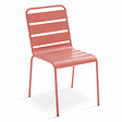 OVIALA - Ensemble table de jardin carrée et 2 chaises acier argile - Palavas - vignette