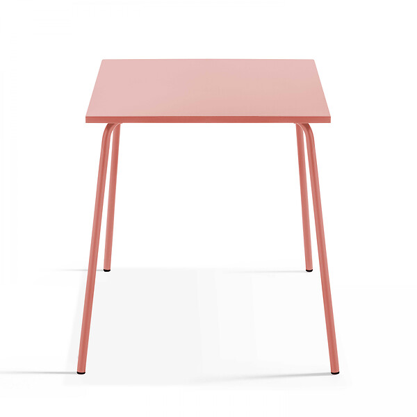 OVIALA - Ensemble table de jardin carrée et 2 chaises acier argile - Palavas - large