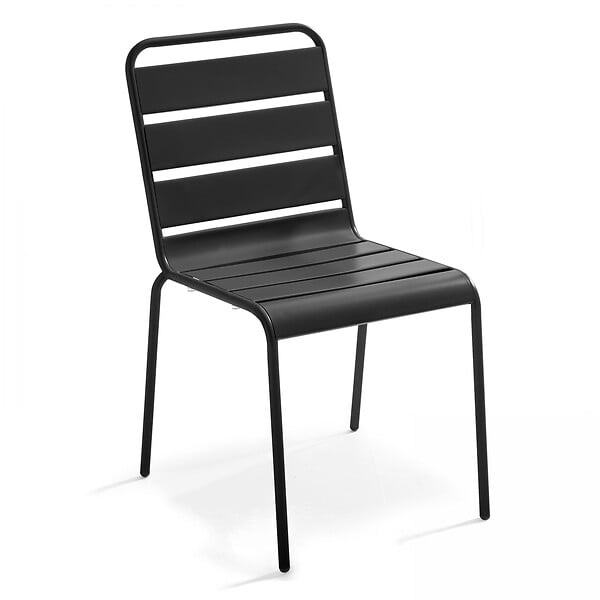 OVIALA - Ensemble table de jardin et 8 chaises en métal gris - Palavas - large