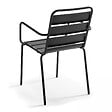 OVIALA - Ensemble table de jardin et 4 fauteuils en métal anthracite - Palavas - vignette