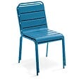 OVIALA - Ensemble table de jardin et 8 chaises en métal bleu pacific - Palavas - vignette
