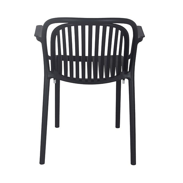 OVIALA - Lot de 4 fauteuils en plastique noir - Copenhague - large