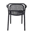 OVIALA - Lot de 4 fauteuils en plastique noir - Copenhague - vignette