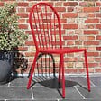 OVIALA - Chaise bistrot de jardin en métal rouge - Honfleur - vignette