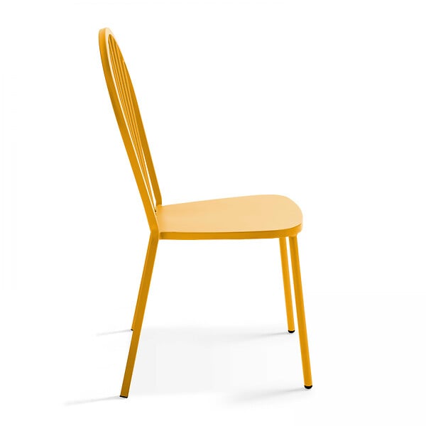 OVIALA - Chaise bistrot en métal jaune - Honfleur - large