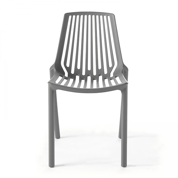 OVIALA - Chaise de jardin ajourée en plastique gris - Paris - large