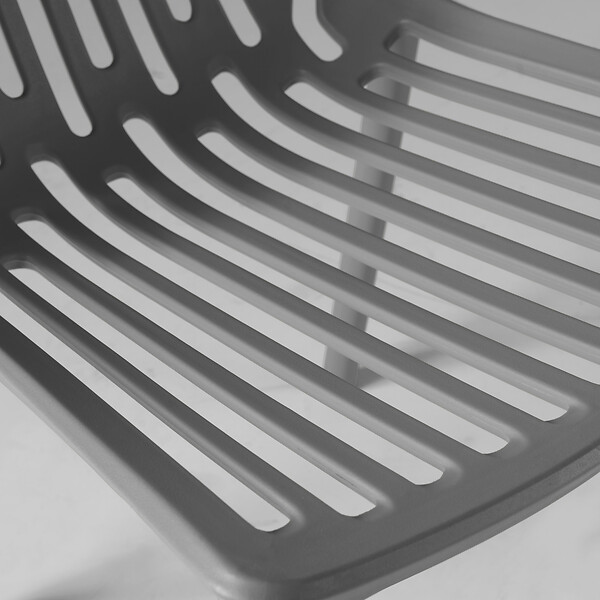 OVIALA - Chaise de jardin ajourée en plastique gris - Paris - large