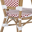 OVIALA - Chaise de terrasse bistrot parisien en aluminium et rotin rouge - Belleville - vignette