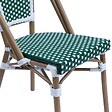 OVIALA - Chaise de terrasse bistrot parisien en aluminium et rotin vert foncé - Belleville - vignette