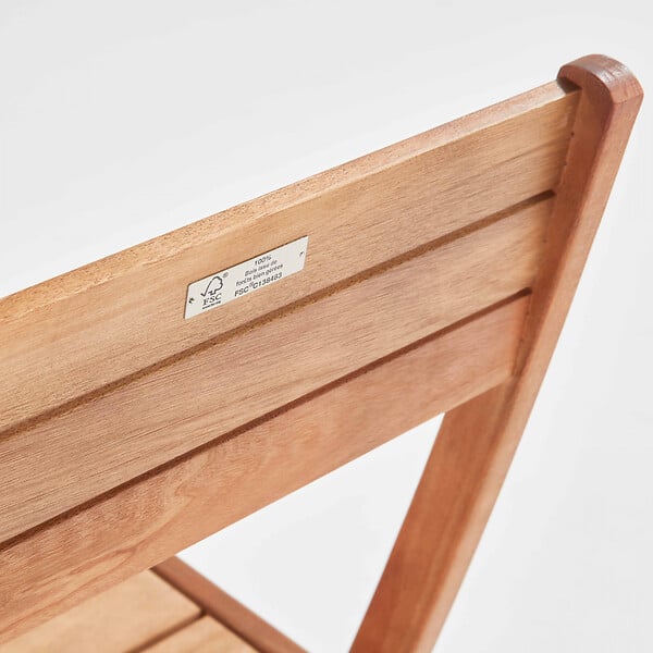 OVIALA - Lot de 2 chaises pliantes en bois d'eucalyptus - Sete - large