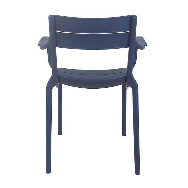 OVIALA - Lot de 4 fauteuils de terrasse en plastique bleu pacific - Paname - large