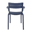 OVIALA - Lot de 4 fauteuils de terrasse en plastique bleu pacific - Paname - vignette