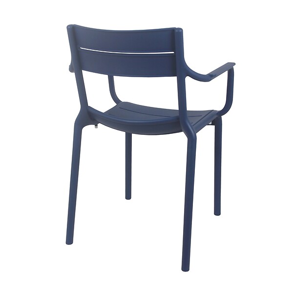 OVIALA - Lot de 4 fauteuils de terrasse en plastique bleu pacific - Paname - large