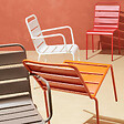 OVIALA - Chaise de jardin en métal rouge - Palavas - vignette