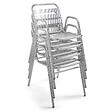 OVIALA - Chaise de jardin empilable en aluminium gris clair - Nothing Hill - vignette