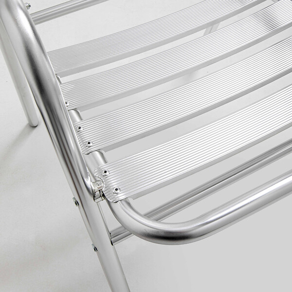 OVIALA - Chaise de jardin empilable en aluminium gris clair - Nothing Hill - large