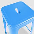 OVIALA - Lot de 4 tabourets de bar en acier bleu mat - Indus - vignette