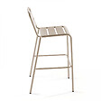 OVIALA - Chaise haute de jardin en métal taupe  - Palavas - vignette