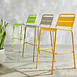 OVIALA - Chaise haute de jardin en métal taupe  - Palavas - vignette