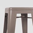 OVIALA - Lot de 4 tabourets de terrasse en métal mat taupe - Indus - vignette