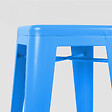 OVIALA - Tabouret de bar en métal bleu mat - Indus - vignette
