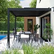 OVIALA - Pergola bioclimatique adossée 3x4m et 1 Store 2,66 x 2,34 m - Oia - vignette