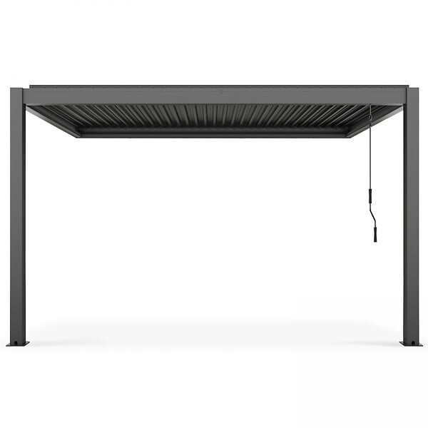 OVIALA - Pergola bioclimatique adossée 3x4m et 1 Store 2,66 x 2,34 m - Oia - large