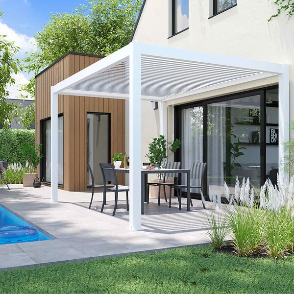OVIALA - Pergola bioclimatique autoportée blanche 3x4m  - Athenes - large