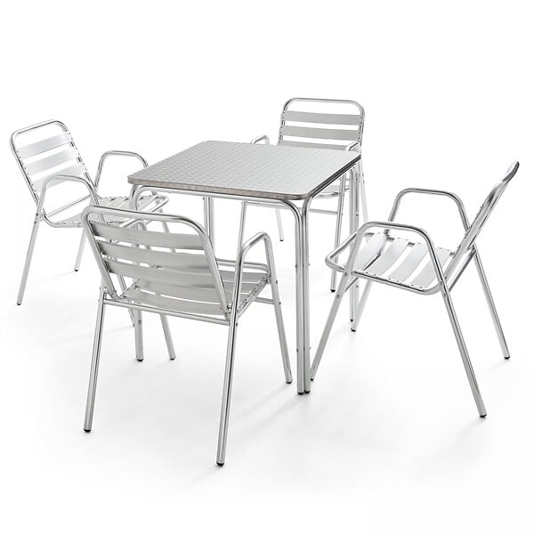 OVIALA - Table de jardin carrée en aluminium - Nothing Hill - large