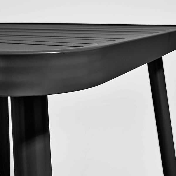 OVIALA - Table de jardin carrée en aluminium noir - Bristol - large