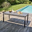 OVIALA - Table de jardin extensible en aluminium gris 8 à 10 places 240 cm - Galilée - vignette