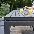 OVIALA - Table de jardin extensible en aluminium gris 8 à 10 places 240 cm - Galilée - vignette