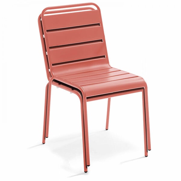 OVIALA - Ensemble table de jardin et 8 chaises en métal argile - Palavas - large