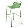 OVIALA - Ensemble table haute de jardin et 6 chaises en métal vert cactus - Palavas - vignette