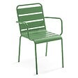 OVIALA - Ensemble table de jardin et 8 fauteuils en métal vert cactus - Palavas - vignette