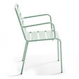 OVIALA - Ensemble table de jardin et 8 fauteuils en métal vert sauge - Palavas - vignette