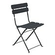 OVIALA - Table de terrasse ronde pliante et 2 chaises pliantes anthracite - Annecy - vignette