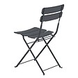 OVIALA - Table de terrasse ronde pliante et 2 chaises pliantes anthracite - Annecy - vignette